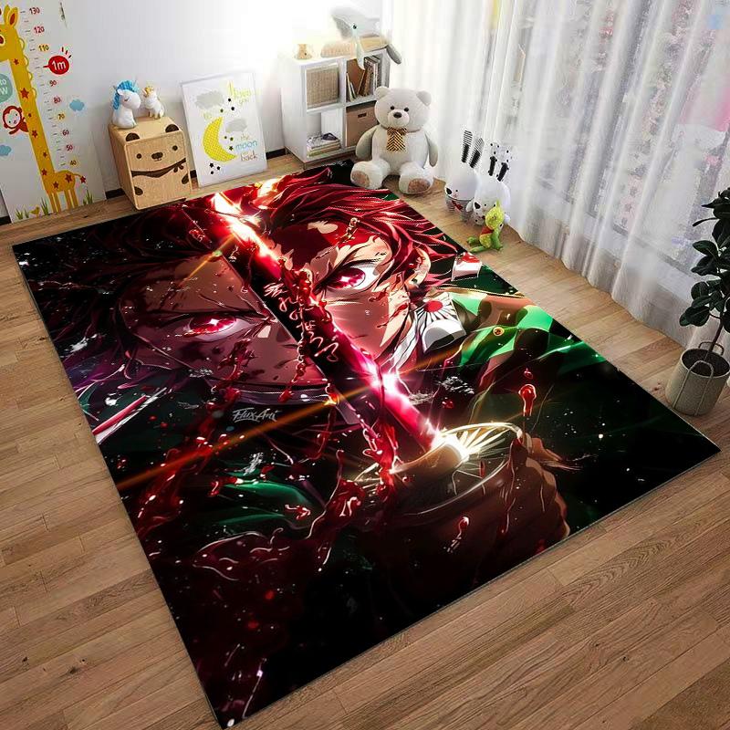 Fiery Red-Haired Warrior Carpet Non-slip Rug Suitable for Living Room and Bedroom Sofas