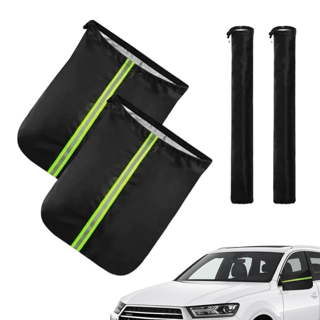 Car Side Mirror & Windshield Wiper Cover Set Frost Barrier All-Weather Protector Car Rearview Mirror Windshield Wiper Snow Cover