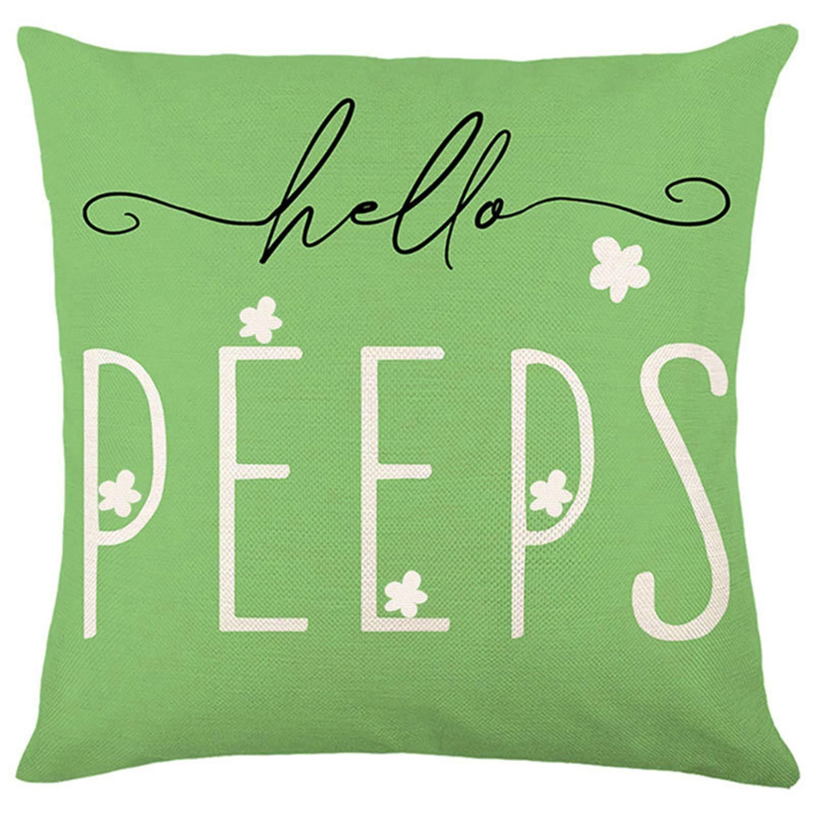 1 Pieces Easter Pillow-Case  Bunnies With Eggs Canvas Pillow-Cover, Spring Season s Linen Sofa Bed Throw Cushion Cover Decoration