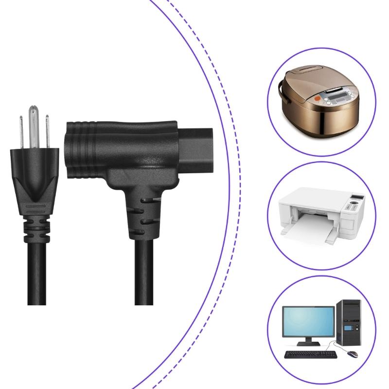 Portable Sturdy Professional Equipment Power Cable NEMA 5 15P to C13 and 5 15R Paralleled Connection Casual Use
