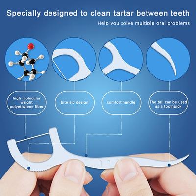 50Pcs/Caixa Fio Dental Palitos Escova Interdental Descartável Palitos Dentes Limpeza Dente Higiene Oral Cuidados Ferramenta