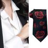 Modern Mens Silk Textured Necktie Rose Heart Bear Pattern Long Tie For Formal Event And Casual Outings Adjustable Fit