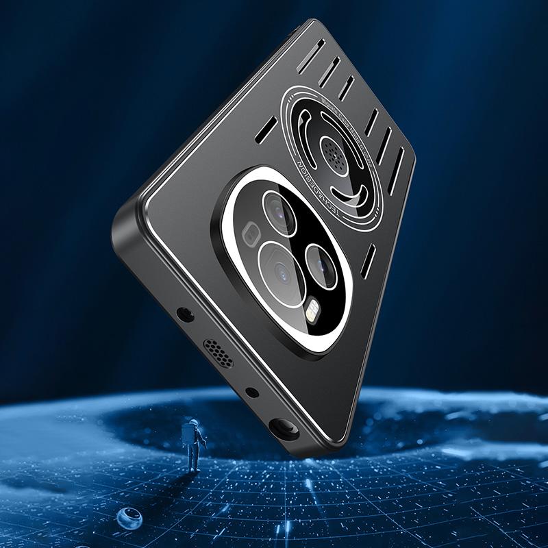 Pro Honor Magic6 Pro 5G Magnetický kryt na telefon TPU+Kovový plášť pro odvod tepla Vestavěná fólie na objektiv
