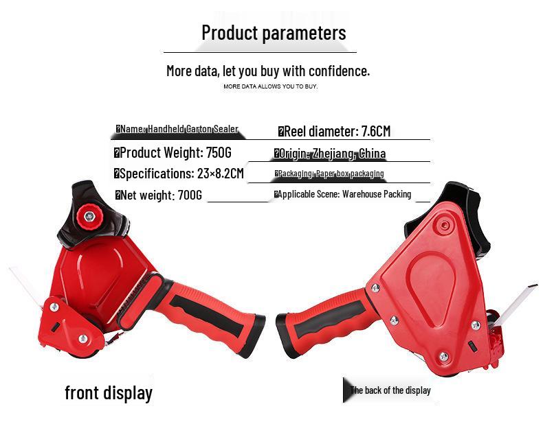 3" Metal Handheld Tape Dispenser & Cutter for Box Sealing