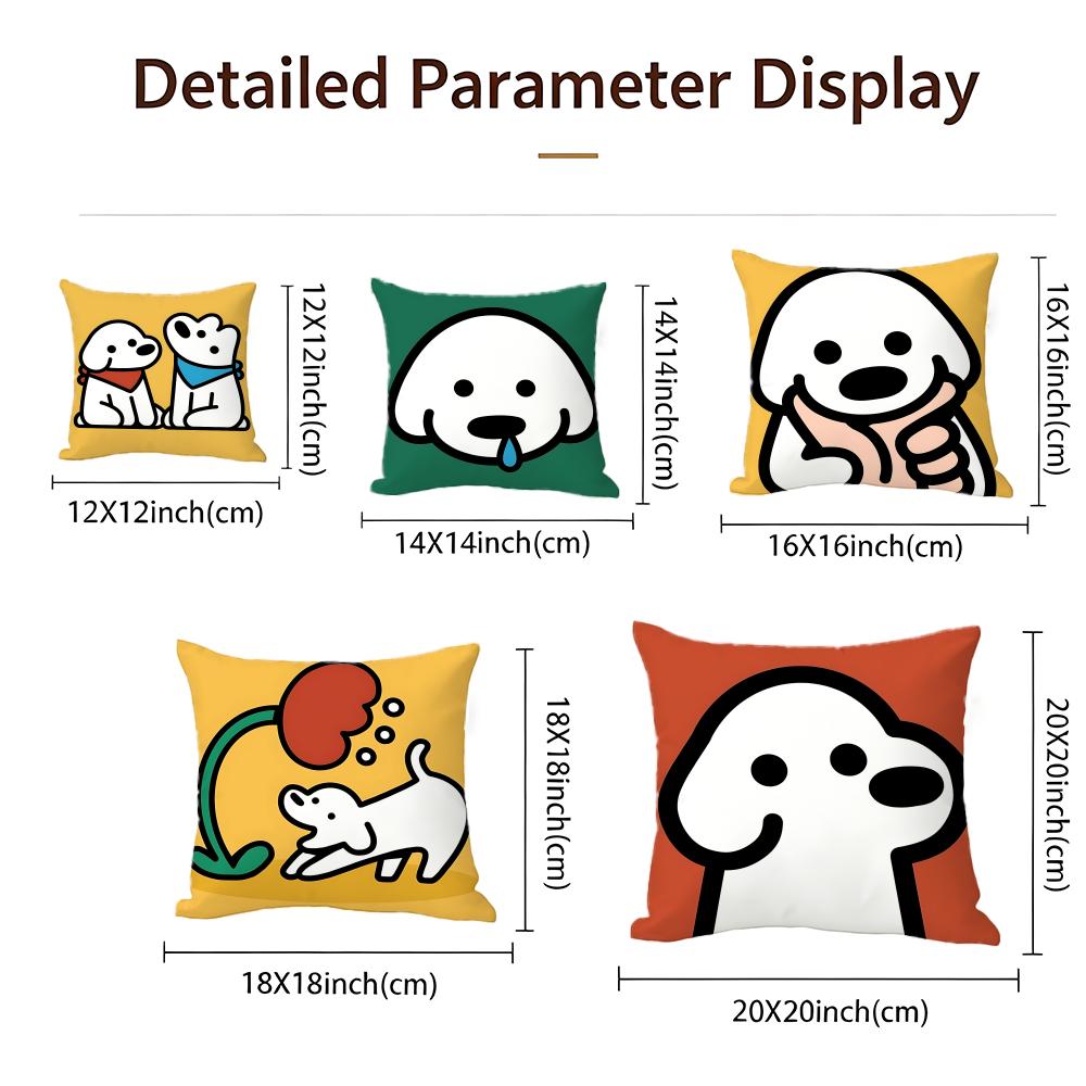 Cute Cute Puppy Memes Cushion Cover Cushion Cover Set 4Pcs 50X50 45X45 40X40 Pillowcase Decorative Sofa Home Decor