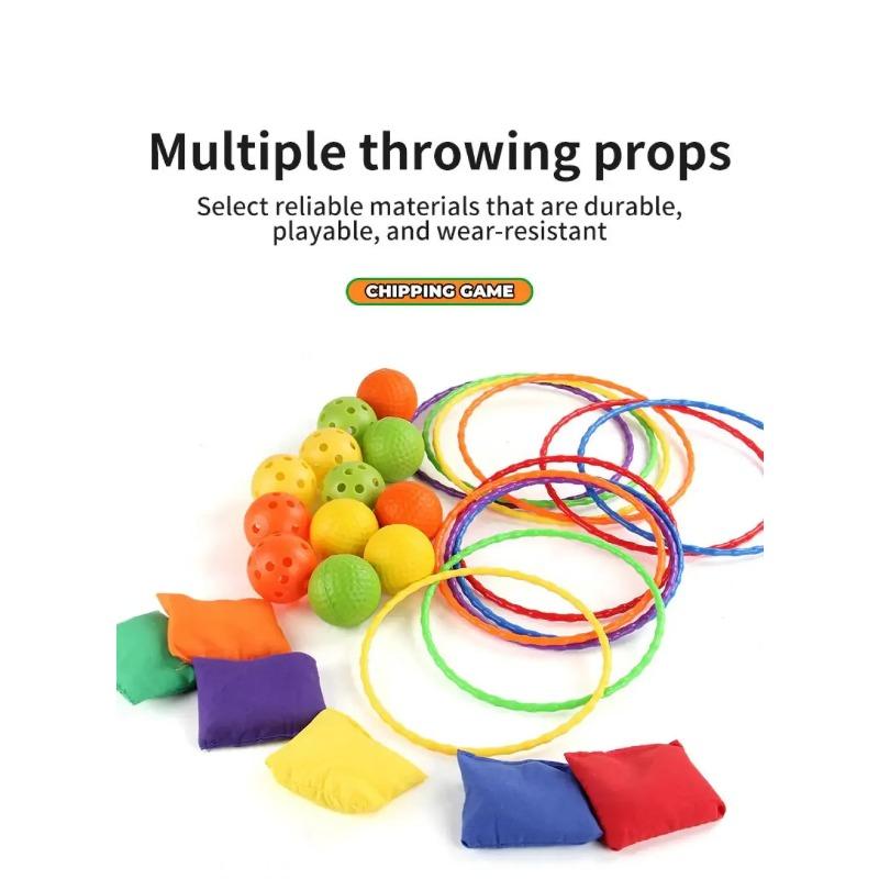 3 in 1 Loop Sandbag Golf Bean Bag Toss Game for Kids Outdoor Sport Toys Golf Chipping Game Golf Training Mat Children Toy Gifts
