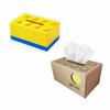 Two-Tone ABS Building Blocks Tissue Box - Creative Pull-out Design for Bathroom & Living Room