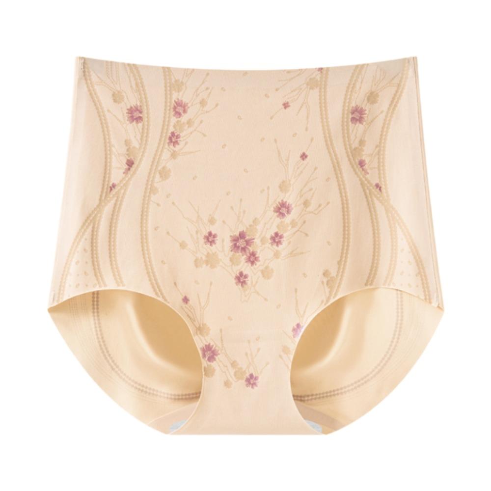 High Waist Butt Lifter Briefs Flowers Tummy Control Underwear Breathable Seamless Underpants  Women