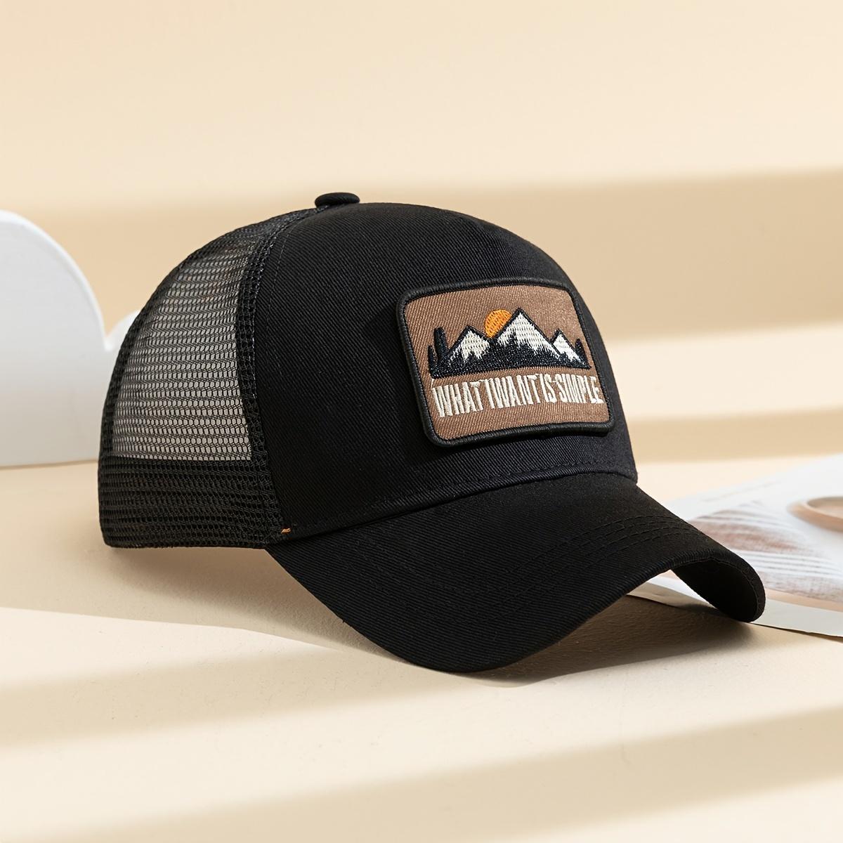 

1 шт. Унисекс сетчатая солнцезащитная дышащая регулируемая повседневная бейсболка с модной нашивкой для занятий спортом на открытом воздухе, идеальный выбор для подарков