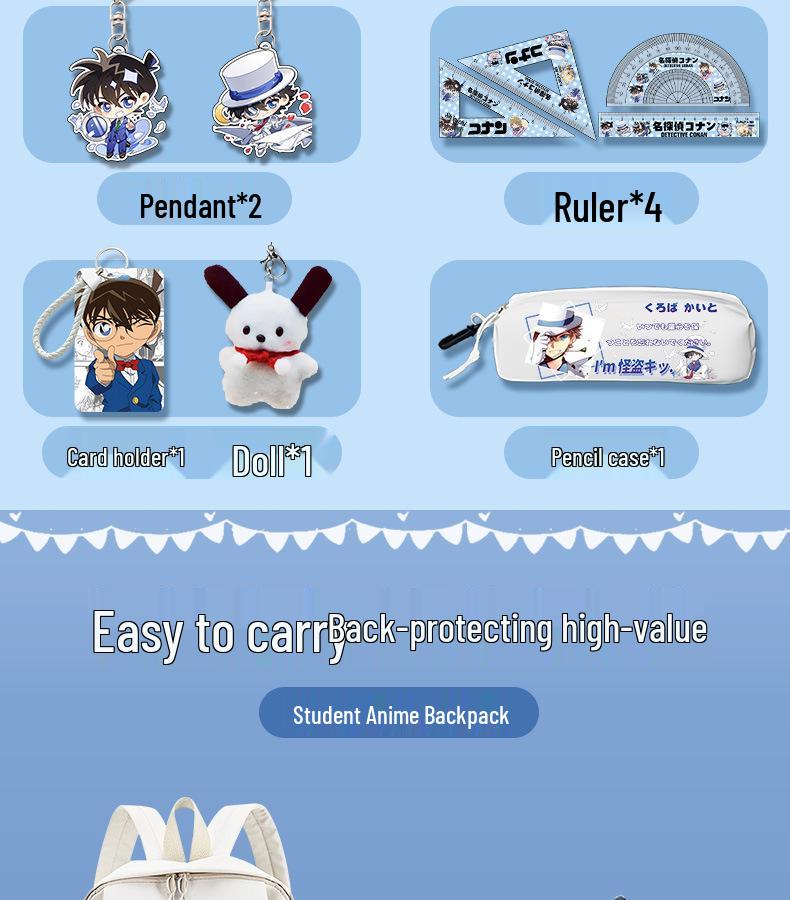 Detective Conan x Kaito Kid Large Capacity Backpack for Students