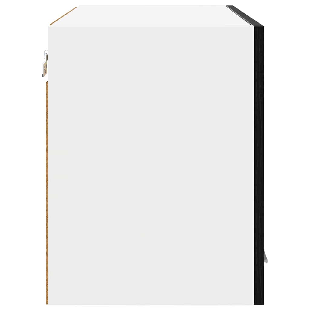 Wall Mounted Cabinet with Door 2 Pcs Black Oak Effect 60 X 31 X 40 Cm