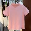 Women's Casual White Button-Up Polo Collar T-Shirt - Summer 2026 Stylish Versatile Short-Sleeved Top