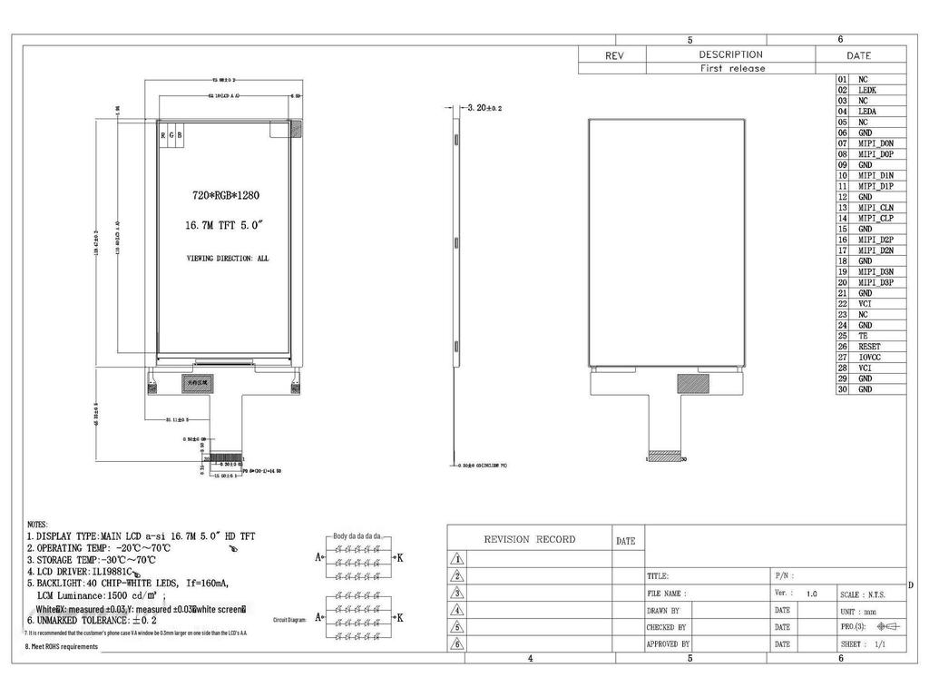5" IPS Touchscreen LCD, 800x480, Hohe Helligkeit, Gummiert, G+G Optische Vollverklebung