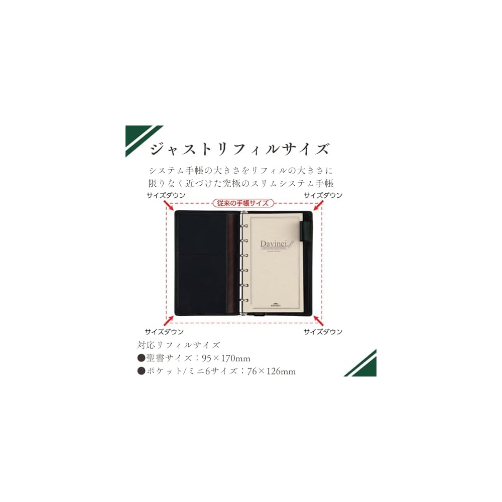 Raymay Fujii Davinci Standard Pocket System Planner, Wine JDP3009Z