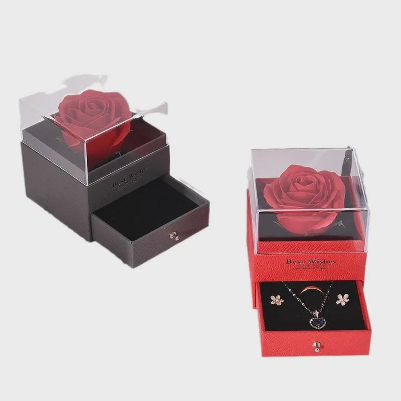 Valentine's Day Rose Jewelry & Lipstick Acrylic Gift Box