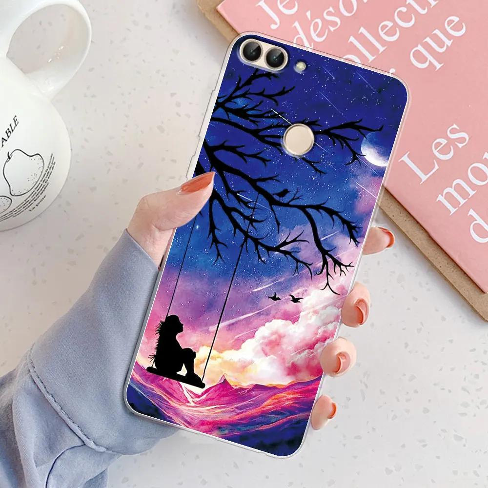 Für Huawei P Smart Hülle Cover FIG-LX1 PSmart 2018 Schickes Mädchen Marmor Silikon Klare Handyhülle Für Huawei PSmart 2018 Bumper Coque