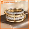 Huitan Luxury 4pcs/set Ring for Women Linked Design Fashion Party Inlaid Shiny CZ Wedding Accessories Royal Gorgeous Jewelry