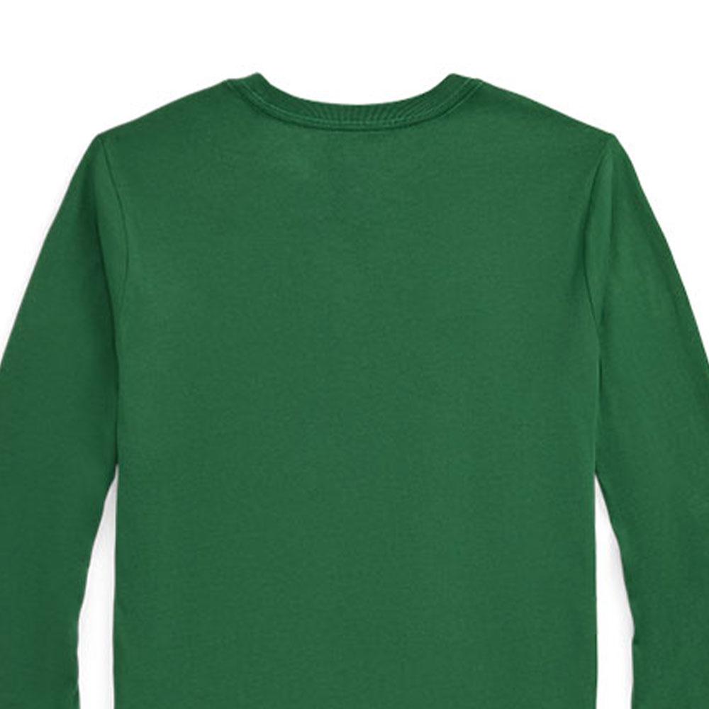 Polo Ralph Lauren Ss24 Logo Embroidered Round Neck Knit Long Sleeve T-Shirt Kids Tops Green CWPOTSHY8020931-300