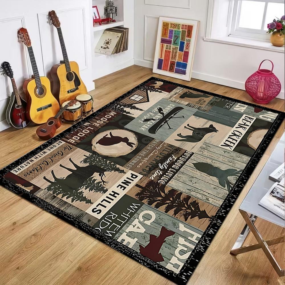 Bohemian Ethnic Animal Pattern Carpet Mat Rug Soft Non Slip Floor Mat for Living Room Bedroom Home Decoration Home Carpet