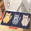 1Pcs Anti Fatigue Kitchen Rugs Cute Cat Waterproof Non-Slip Thick Cushioned Kitchen Mat Heavy Duty Comfort Standing Mat for Kitchen