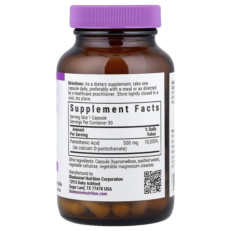 Pantothenic Acid, 500 mg, 90 Vegetable Capsules