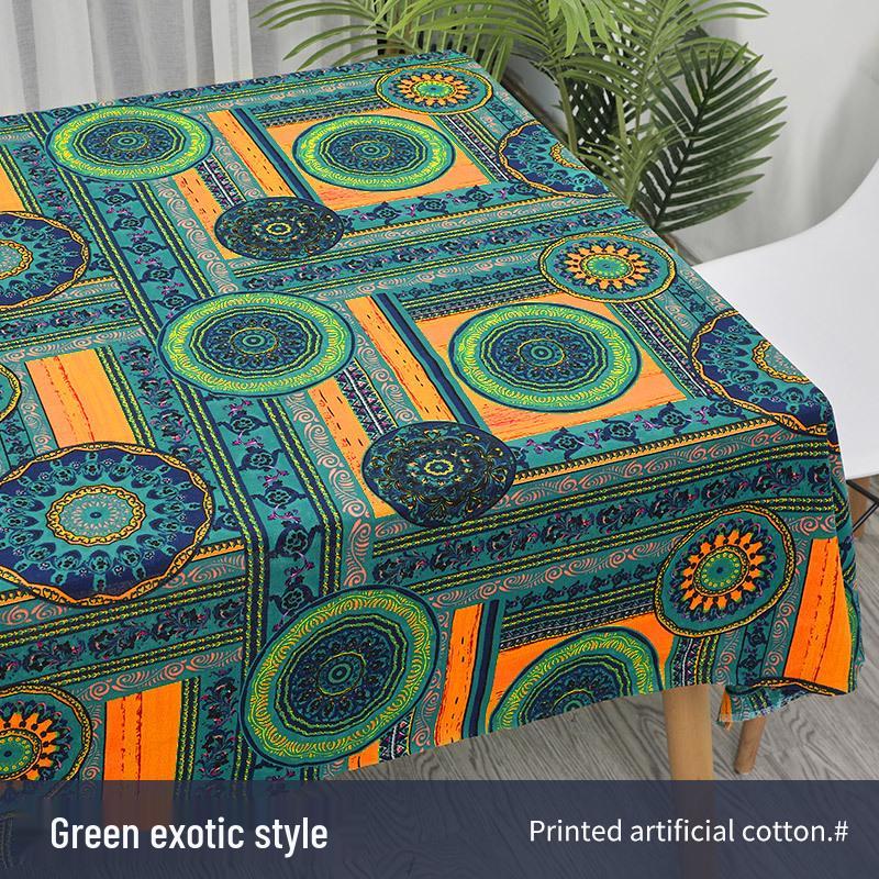 Ethnic Style Cotton Linen Fabric – Lijiang Yunnan Print for Tablecloths, Clothing, Curtains, and Bags