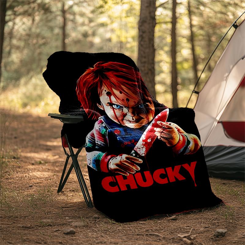 Chucky Theme Printed Blanket - Perfect for Couch, Bed, Travel & Outdoor Use | Machine Washable, Cozy & Durable.
