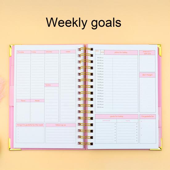 2026 Weekly Planner Notebook Spiral Bound Goal Journal with Elegant Cover Goal Setting & Task Tracking Portable Student Diary Organizer