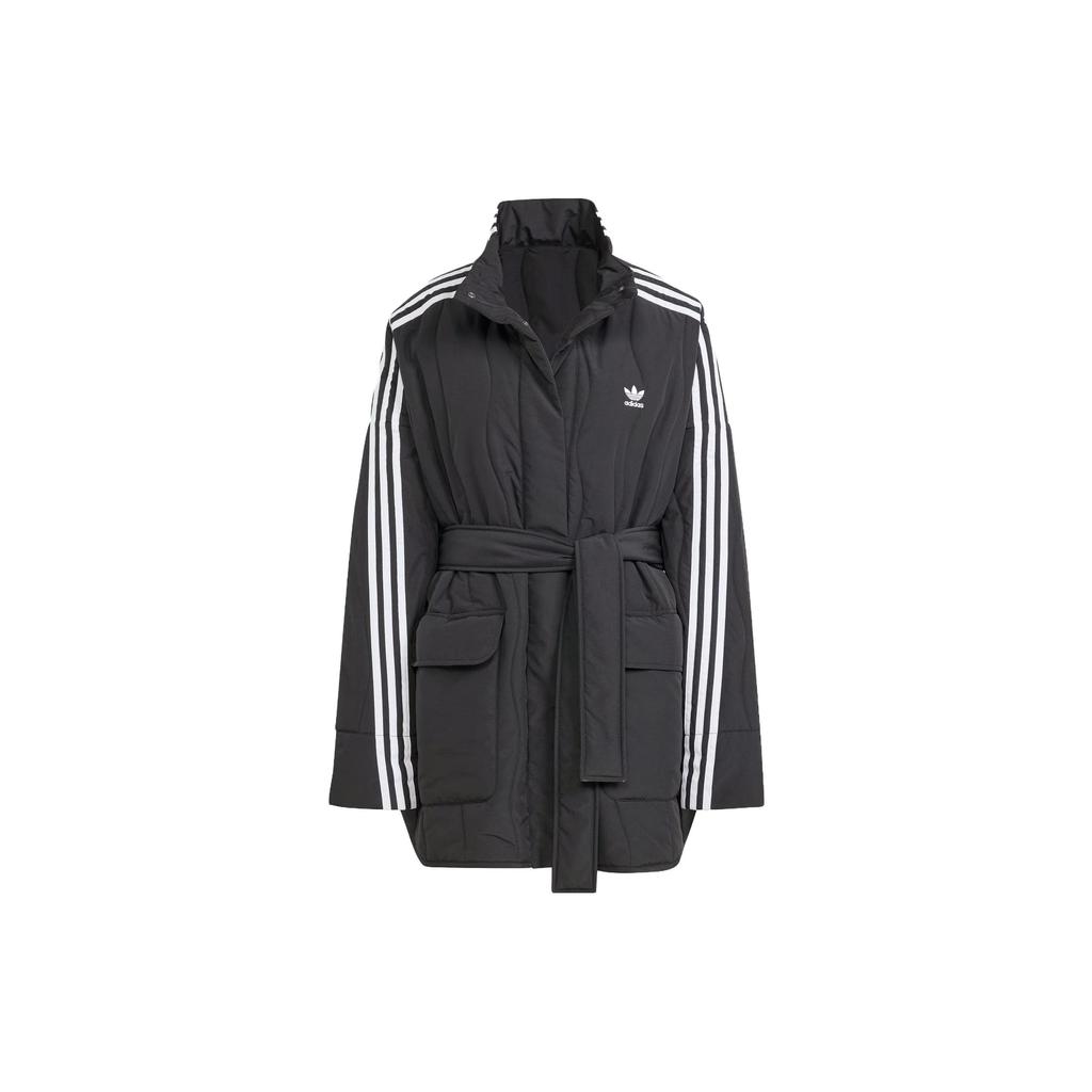 Adidas Originals Adilenium Oversized Jacket With Flap Pockets And Concealed Snap Buttons Women Outerwear Black IV9319