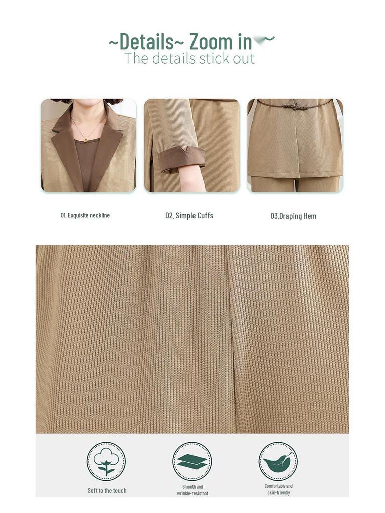 Stylish Autumn Three-Piece Set for 50+ Women: Age-Defying Casual Suit