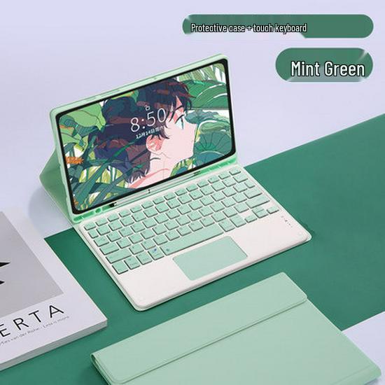 Magnetic Bluetooth Keyboard Case for 2026 iPad: Colorful Backlit, Touch Control, Compatible with Air5
