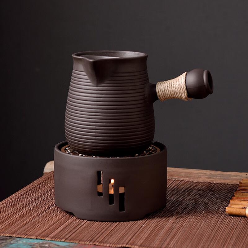 Yilutang Handcrafted Zisha Red Clay Teapot & Warmer Set