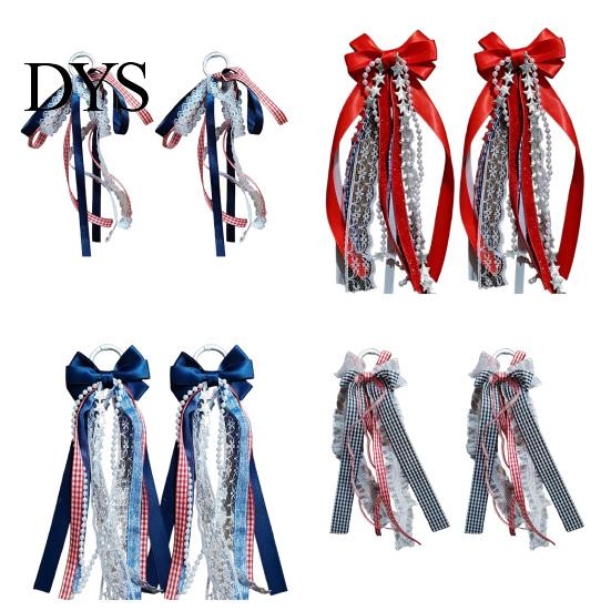 Faux Pearl Chain Bow 1 Pair Ribbon for Cowgirl Boots, Satin Boot Charm with Decorative Star Chain, Shoe Accessory Women