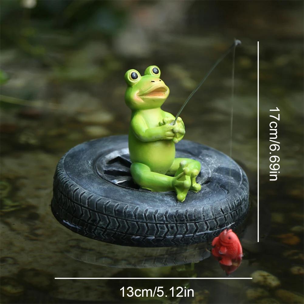 Resin Hanging Frog Figurine Planter Pot Decorations Funny Drinking Frog Statue Flower Pot Edge Animal Ornament Garden Decors