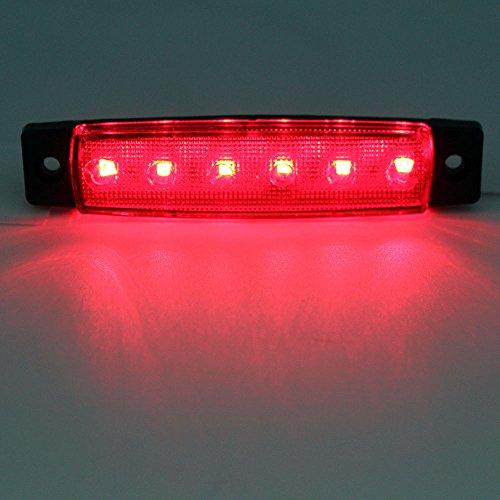 Eaglerich 10 szt. 12V 3,8" 6 LED Czerwone Światła Obrysowe Boczne, Żółte Światła Obrysowe Przyczepy, Tylne Boczne Lampy Obrysowe Czerwone, Światła Obrysowe LED, Światła Obrysowe Kabiny, R