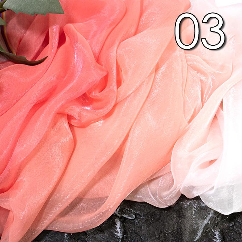 1/2/5 Meter 30D Rainbow Gradient Color Chiffon Fabric Organza Tulle Fabric For Diy Ancient Style Hanfu Silky Dress Stage Garment