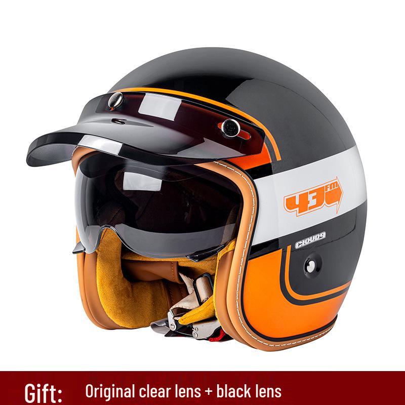Best-Selling 3/4 DOT Motorcycle Helmet for Men & Women – Retro Scooter/Moped/Cruiser Style
