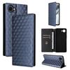 Cubic Grid Texture Flip Leather Phone Case