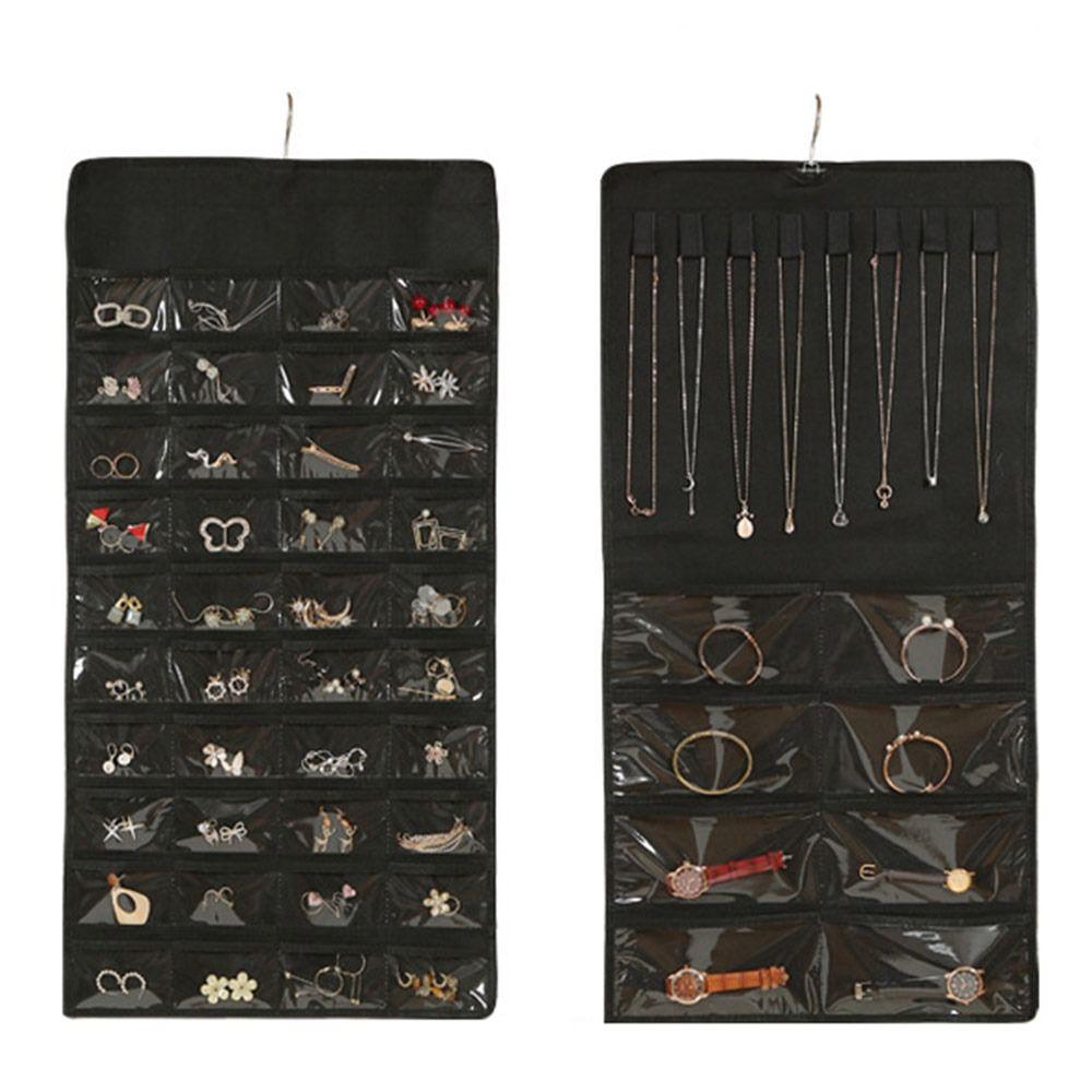 Large Earring Ring Holder Storage Bag Double Side Necklace Hanger Jewelry Holder Necklace Organizer Hanging Jewelry Organizer