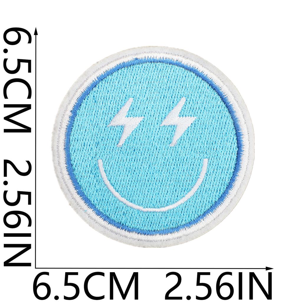 Pink Love Letter Embroidery Cloth Sticker Cartoon Sunflower Patch Sticker Bag Decoration Blue Smiley Face Embroidery Label