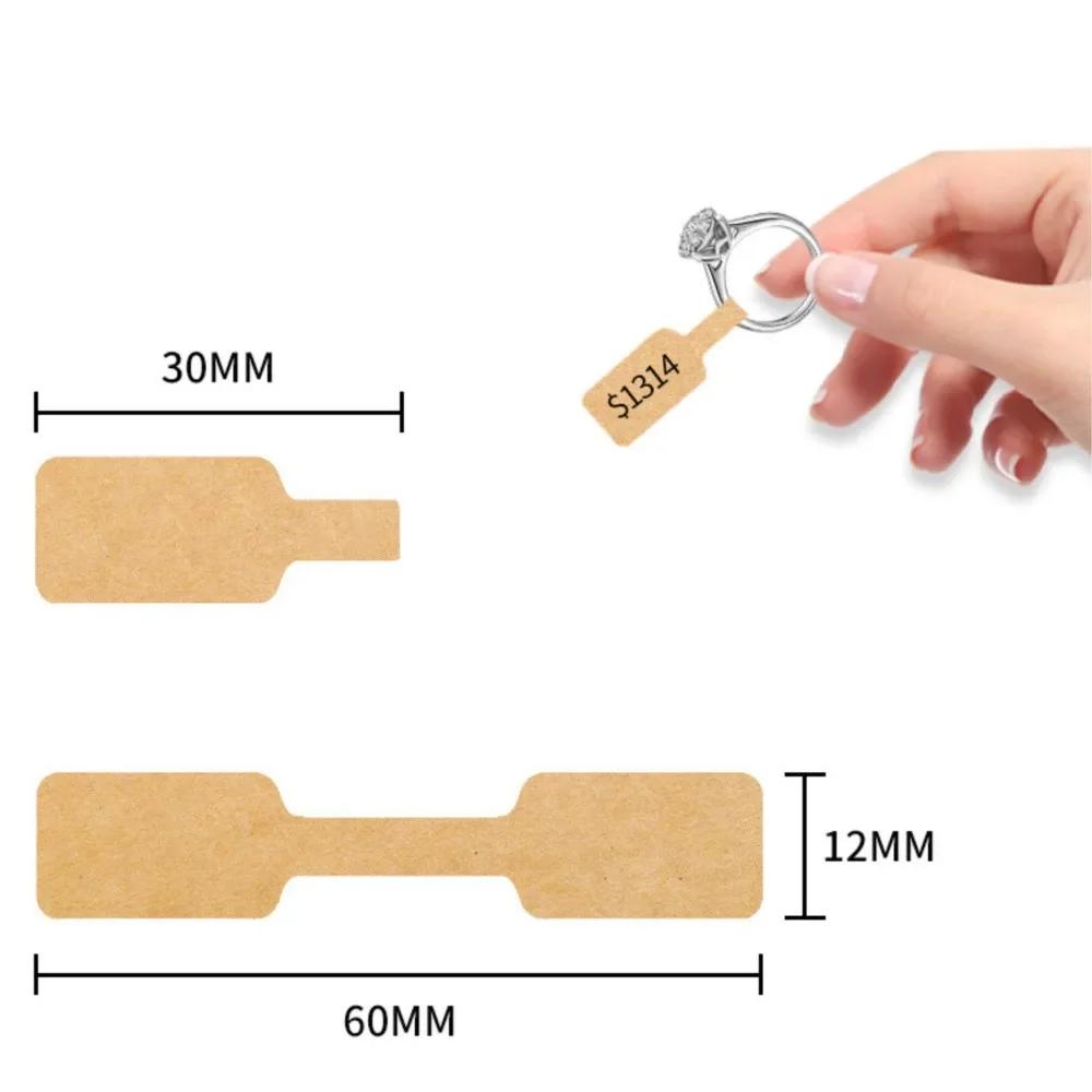 500PCS Self-Adhesive Jewelry Price Labels Display Tool Necklace Ring Price Tags Multicolor Kraft Paper Blank Bracelet Hangtags