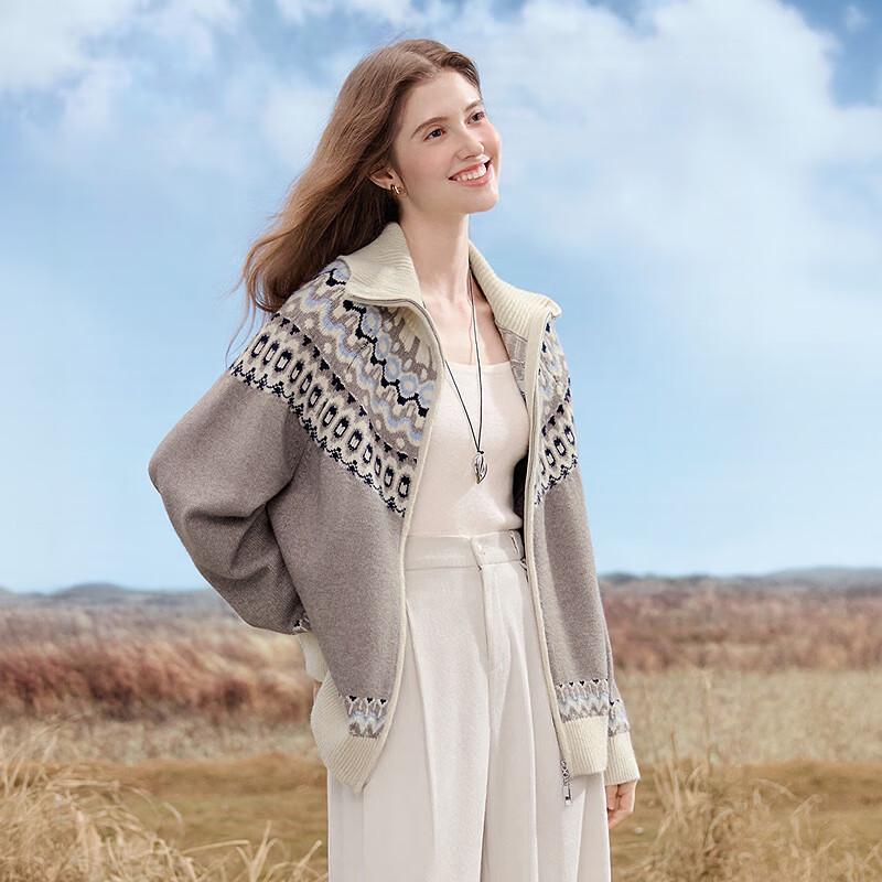 Betu Women's Fair Isle Double-Zip Knit Cardigan