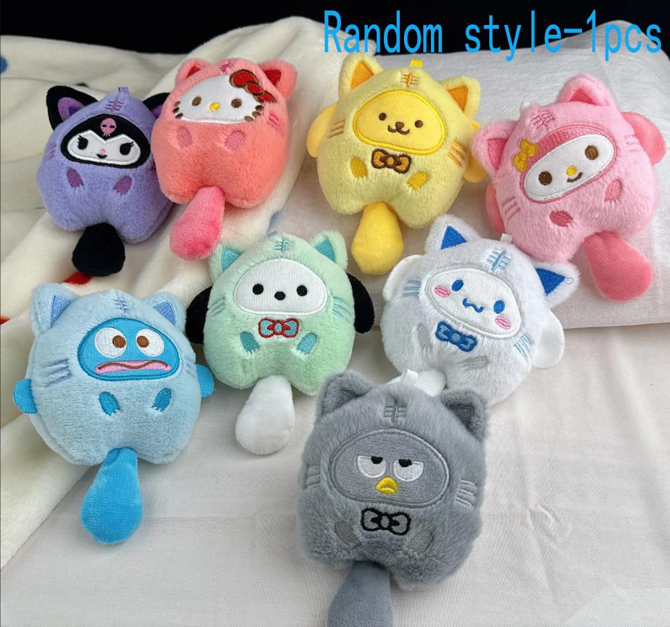 

Sanrio Hello Kitty Cute Plush Stuffed Toy Keychain Anime Peripheral Kuromi Backpack Hanging Chain Holiday Gifts For Boy And Girl
