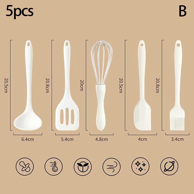 3/4/5 Pcs Silicone Baking Set Cake Cream Spatula Scraper Kitchen Household Egg Whisk Barbecue Oil Brush Gadget Kitchen Supplies
