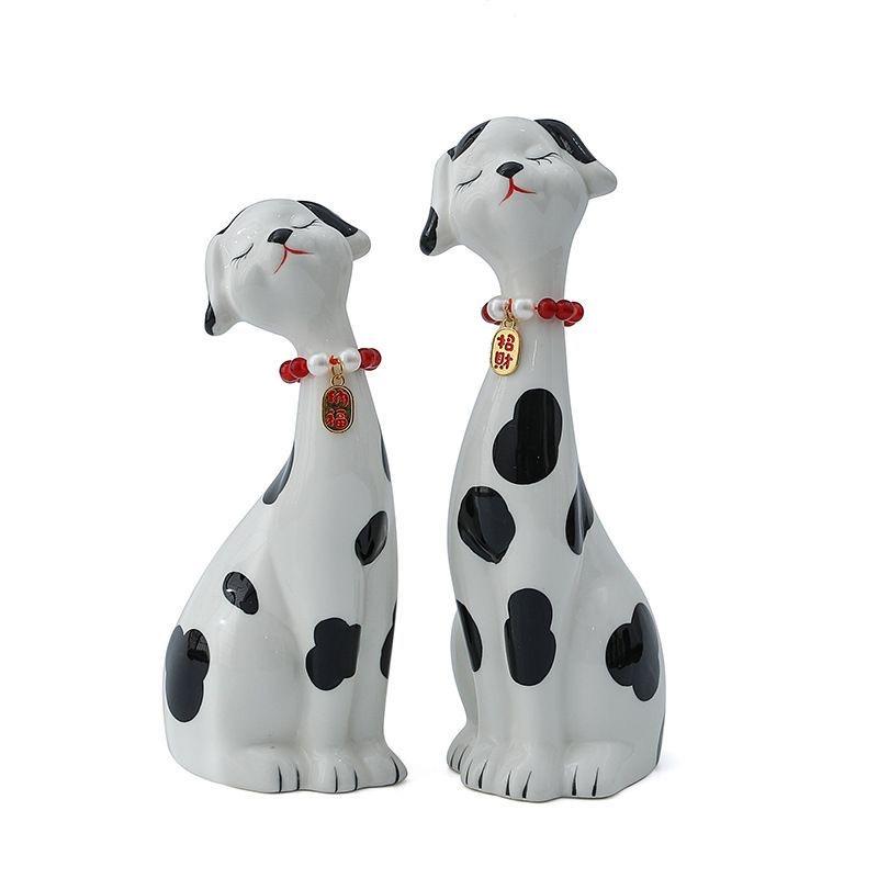 Nordic Style Ceramic Cat and Dog Couple Figurines – Cute Home Decor Ornaments for Desktop or Shelf