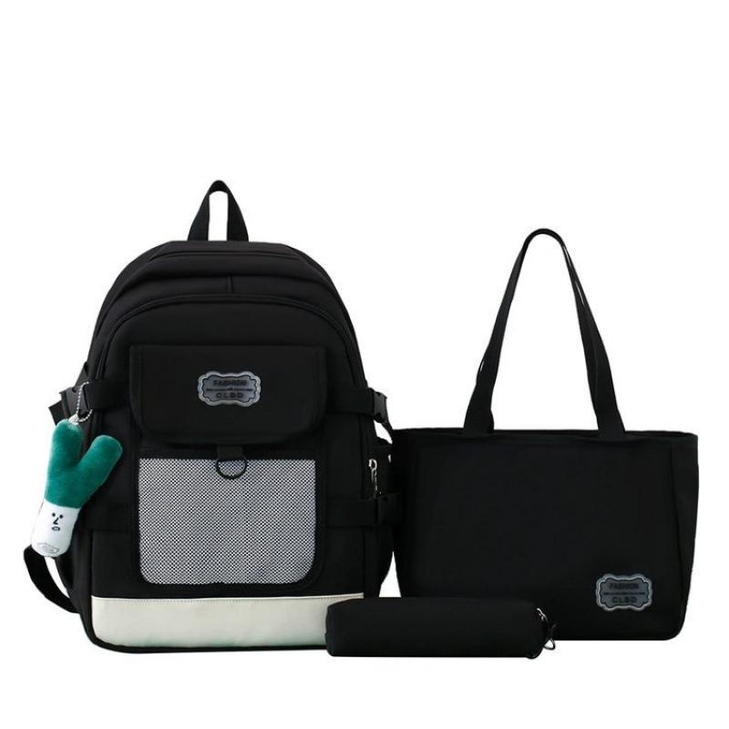 Schoolbag Korean version ins solid color large capacity fashion lightweight simple casual versatile junior high school high school student backpack