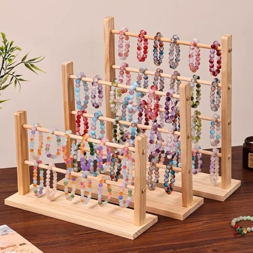 Storage Shelf Wooden Storage Rack 2/3/4 Layer Jewelry Organizer Holder Bracelet Frame  Living Room