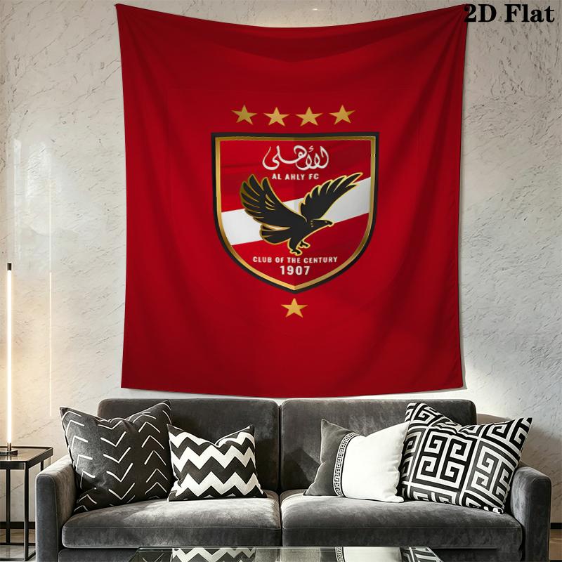 Al Ahly Wall Tapestry Aesthetic Wall Hanging Printed Fabric Blanket Decorative Tapestries for Bedroom Living Room Home Decor