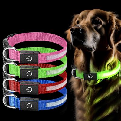 Collar LED para Perro Recargable Collar Luminoso para Perro 3 Modos de Luz Collar Iluminado Ajustable para Seguridad Nocturna Paseos Nocturnos