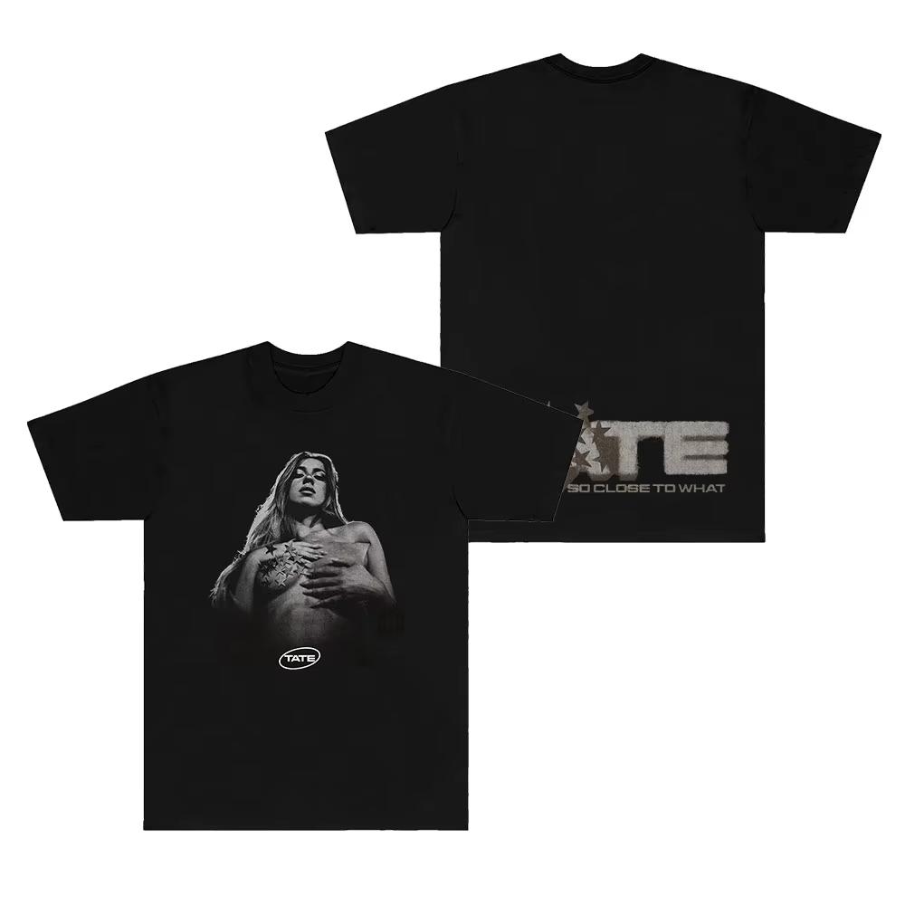 

Tate McRae Onmyhands Cotton T-Shirts So Close To What Merch Tee Cosplay Print Women Men Fashion Crewneck Short Sleeve Unisex Top S разноцветный